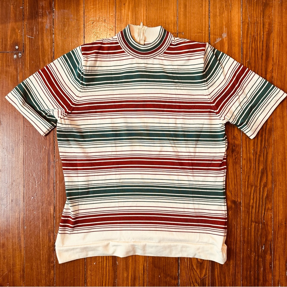 Vintage 70s Soft! Striped Short Sleeve Top Size Large